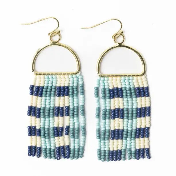 Allison Gingham Beaded Earrings