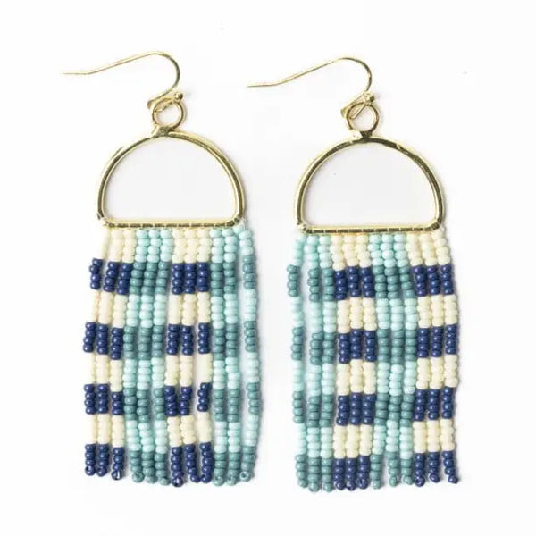 Allison Gingham Beaded Earrings