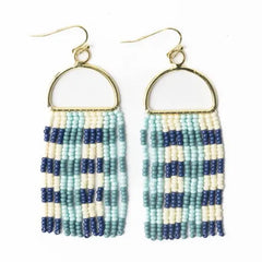 Allison Gingham Beaded Earrings