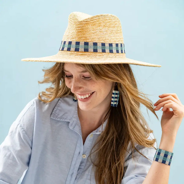 Allison Gingham Beaded Earrings