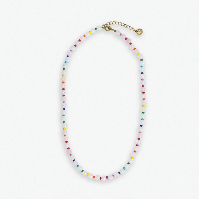 Drew Round Stone Necklace
