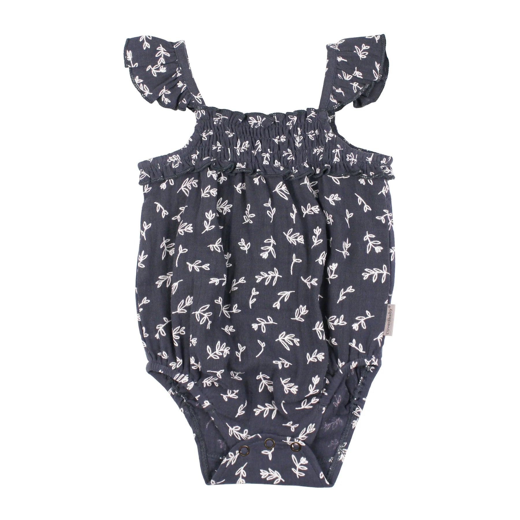 Organic Sleeveless Bodysuit - Dusk Leaves FINAL SALE