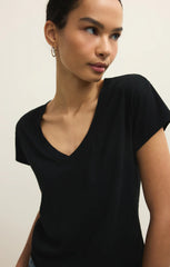 Modern V-Neck Tee - Black