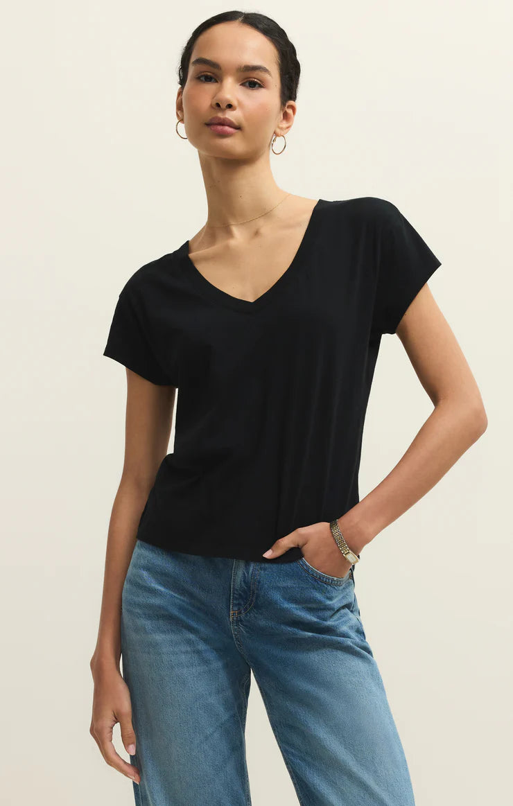 Modern V-Neck Tee - Black