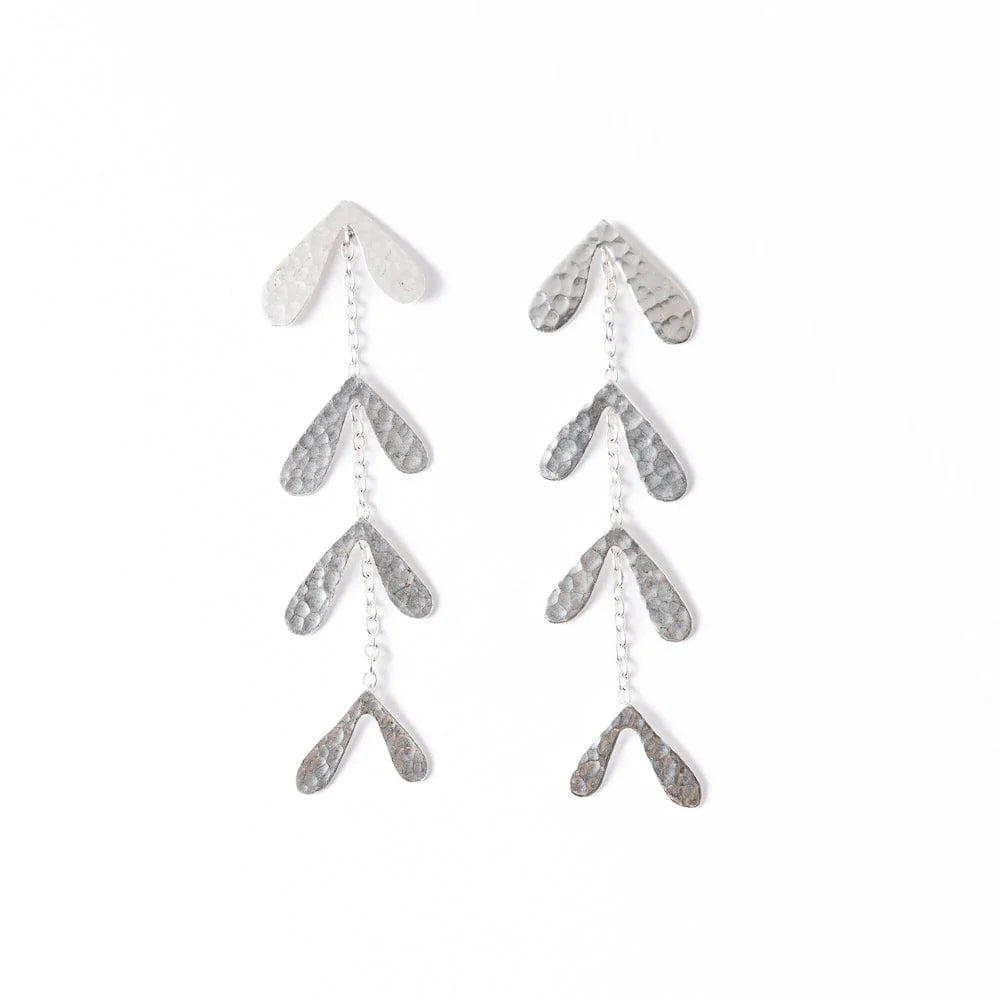 Autumn Falling Dangle Earrings Silver