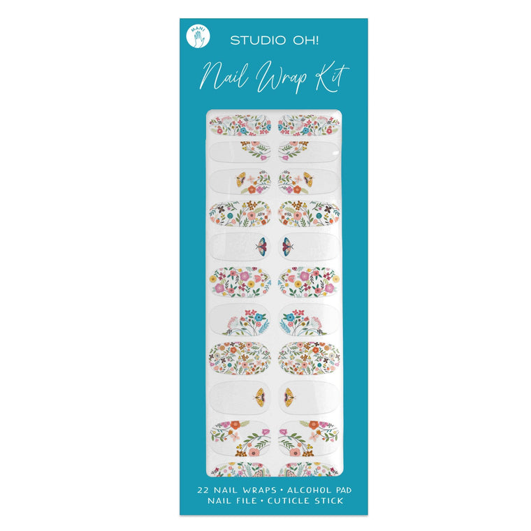 Floral Moths Nail Wrap Kit