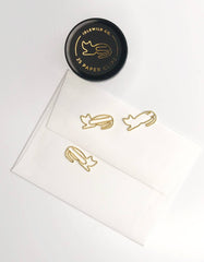 Cat Gold Plated Paper Clips (Jar of 25)