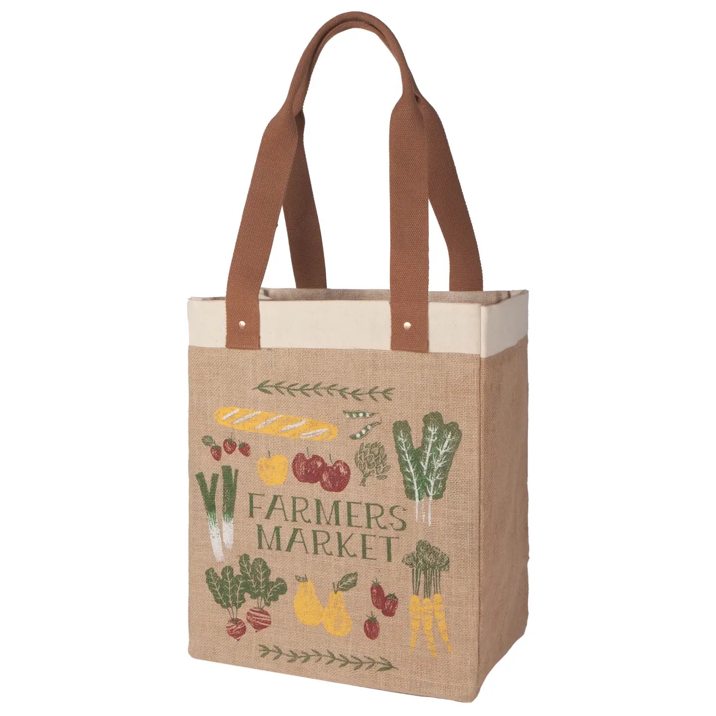 Farmer's Market Burlap Shopping Bag