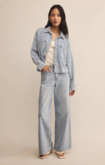 All Day Cropped Jacket - Washed Indigo