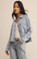 All Day Cropped Jacket - Washed Indigo