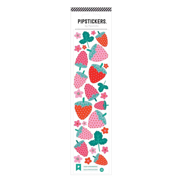 Fuzzy Strawberry Stickers