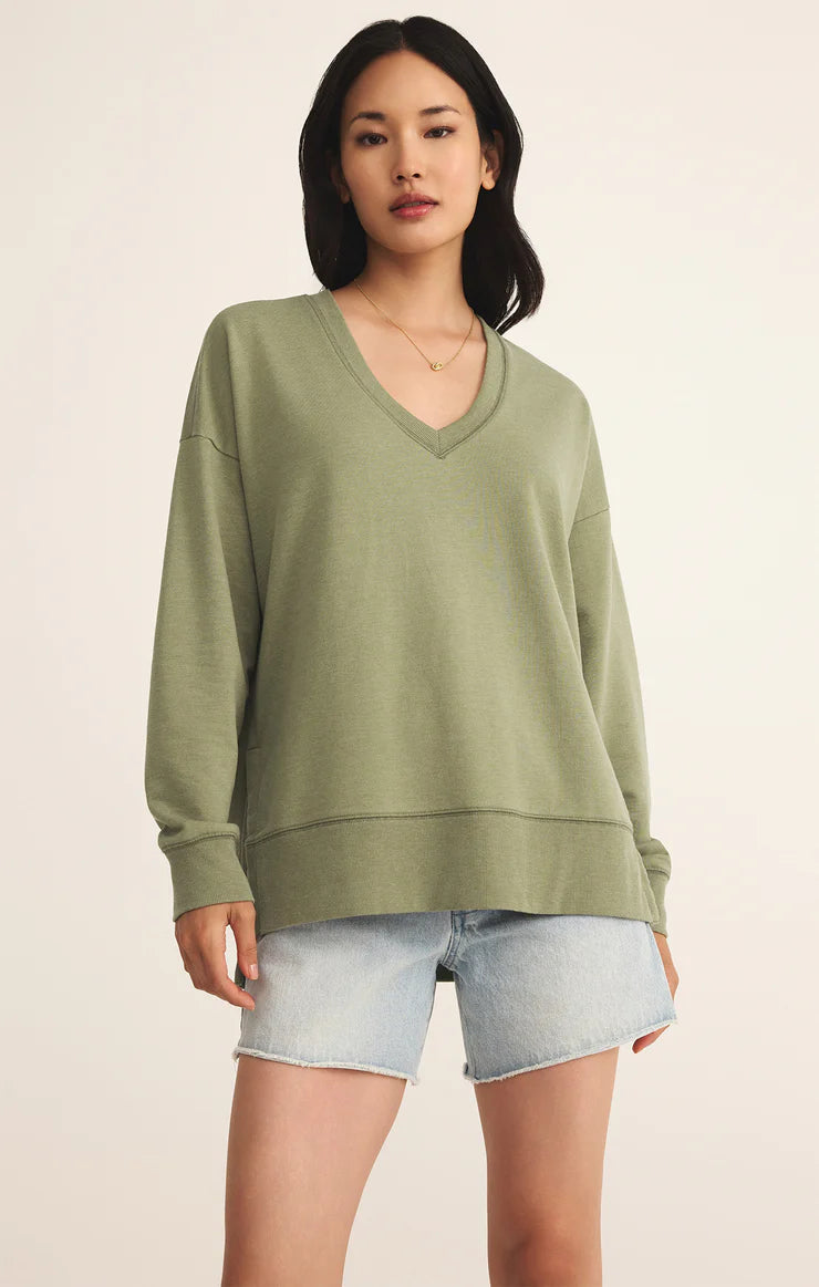 Modern Weekender V-Neck - Avocado