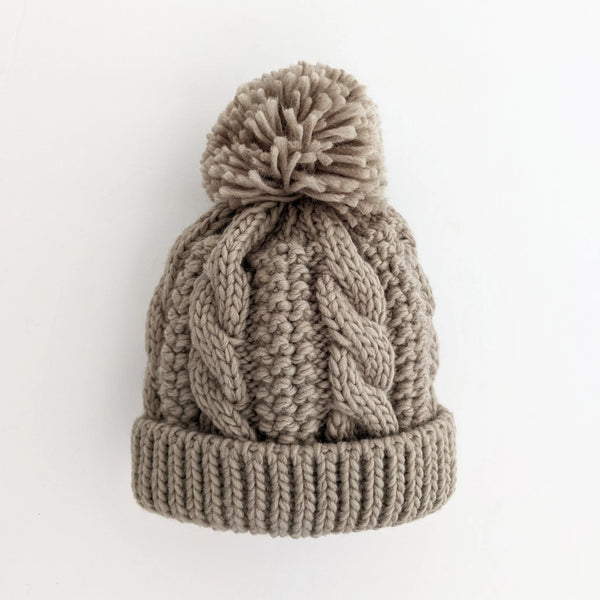Cable Beanie - Pebble
