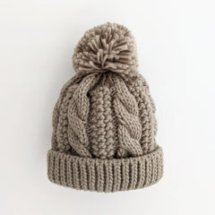 Cable Beanie - Pebble