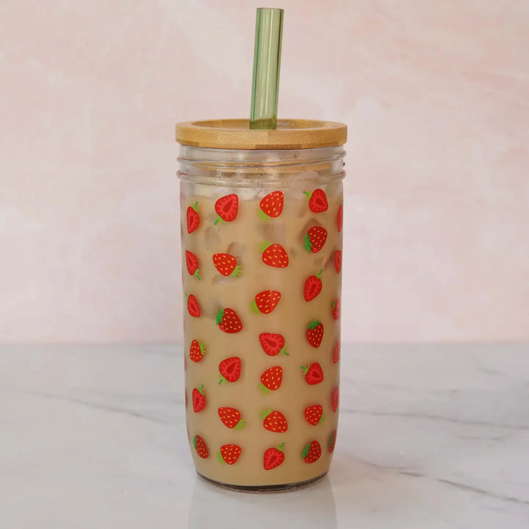 Strawberry Glass Tumbler