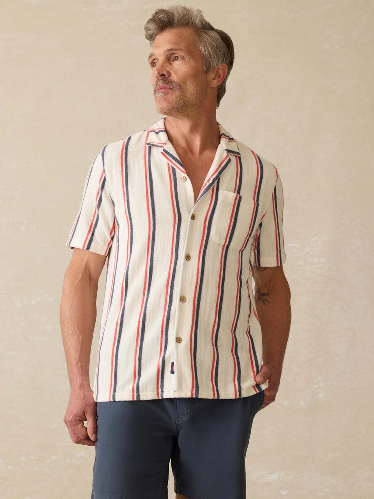 Cabana Terry Shirt - Beach Club Stripe