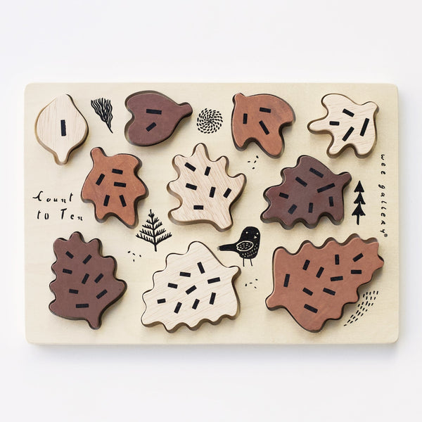 Wooden Tray Puzzle - Leaves