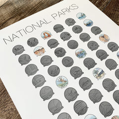 National Parks Bucket List Poster